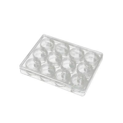 China 10g Viable Transparent Set 12 Groups Point Drill Beaded Nail Art Organization Small Plastic Cosmetic Display Bottles Storage Box for sale