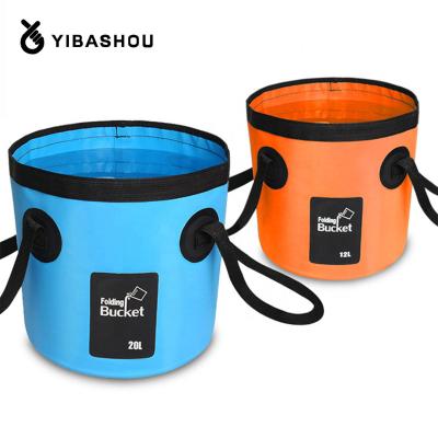 China Factory Outdoor Running Collapsible Folding Bucket Storage PVC Portable Camping Bucket For Outdoor Picnic Fishing for sale