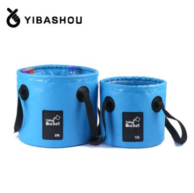 China YIBASHOU Storage Outdoor Cheap Folding Bucket Sink Multifunctional Portable Folding Fishing Bucket For Outdoor for sale