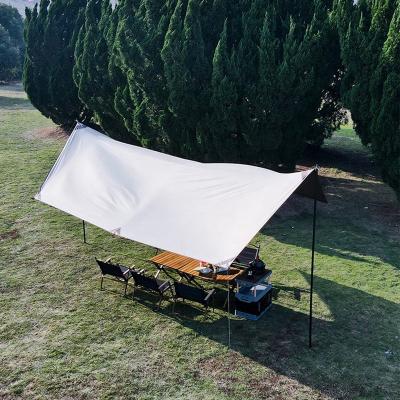 China Straight Tying Type Outdoor Camping Canopy Sun Shelter Rain Fly Tent Cotton Tarp 420D Oxford Fabric Octagonal Canopy With Carbon Steel for sale