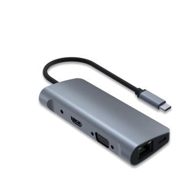 China Type-C Multifunctional Portable TV Adapter Card Reader Computer Mobile Phone 9 in 1 Hub UHL901-3 for sale