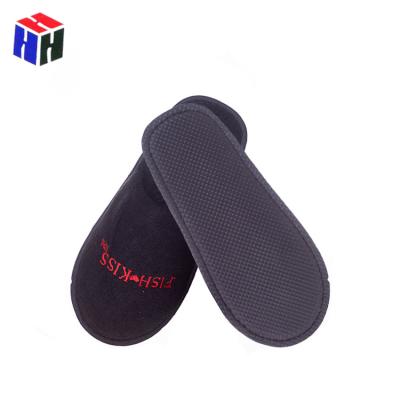 China Velor Terry Hotel Towelling Bath Slippers Logo Embroidered Printed Disposable Cotton Customized Parodor for sale