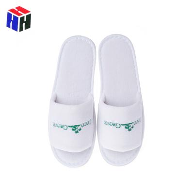 China Disposable Slippers Open Toe With Logo Closed Toe SPA Hotel Travel/Open Toe Flip Flop High Quality Cotton Velvet for sale