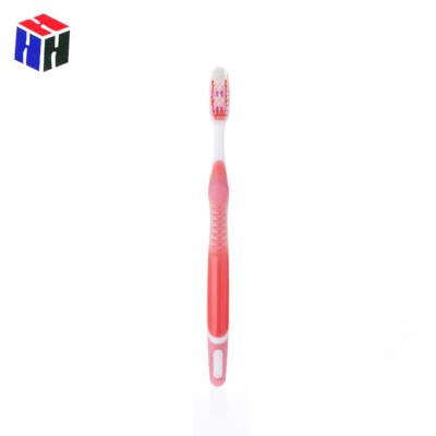 China OEM Home Logo New Style Long Handle Promotion Adult Plastic Medium Stiffens Adult Toothbrush for sale