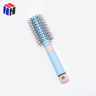 China Nondisposable High Quality Colorful Anti Static Round Woman's Bristle Nylon Hair Brush for sale