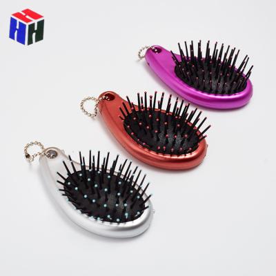 China Mini Travel Round Pocket Folding Home Hair Brush with Mirror for sale