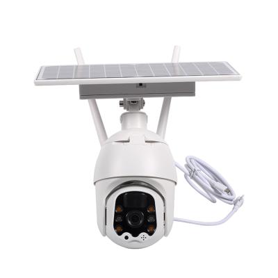 China Outdoor Siren 4G 2MP HD Ite Zoom CCTV Camera Solar Battery Powered Visual Surveillance Wifi IP Camera With Pir for sale