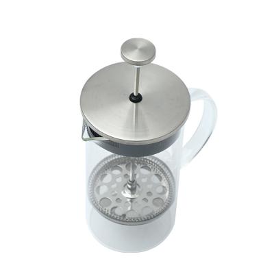 China WITH LID High Borosilicate Glass French Press For Coffee Tea With Hourglass Timer for sale