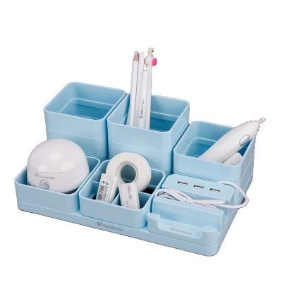 China Keep Your Latest Usb Diy Desktop Tenwin 3222 Charger Phone Plastic Mobile Pen Holder Desk Tidy Storage Box For Office Home School Student for sale