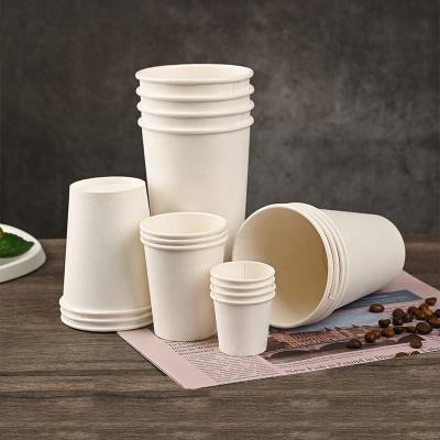 China Recyclable Home Office Custom Printed Logo Thicker Disposable Biodegradable Eco-friendly White 7oz Paper Cup for sale