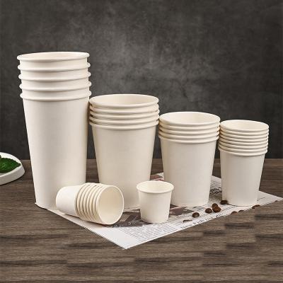 China Recyclable 9oz Custom Logo Printing Eco-friendly Disposable Single Wall White Paper Cup For Cold And Hot Drinks for sale