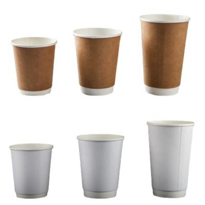 China Customizable Wholesale 12oz Double White Coffee To Go Cup Hot Coffee Cup Custom  Weight Of Paper eco friendly reus Disposable Coffee Cup for sale