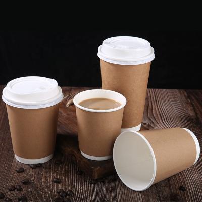 China Customizable One Time Use Reusable Takeaway Christmas Customize Design Creative Iced Double Wall Kraft 8oz Paper  Coffee Cups Disposable for sale