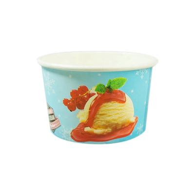 China Recyclable 6oz 8oz 10oz Packaging Containers Packaging Paper Cup Custom Ice Cream Cups  With Spoon for sale