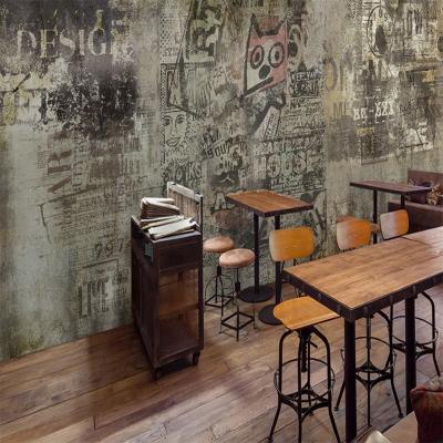 China Modern graffiti ktv bar restaurant internet bar background wallpaper custom industrial wallpaper for sale