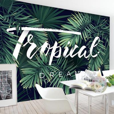 China Modern Tropical Wallpaper 3d Leaf Wallpaper Southeast Asian Mural Customized Sizes Home Decoration for sale