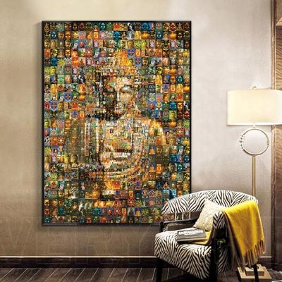 China Modern Art Diamond Figure Hallway Thangka Decoration Porch Buddha Crystal Crystal Painting for sale