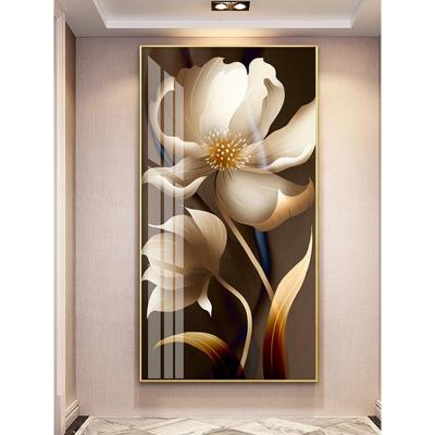 China Flower Modern Vertical Diamond Hallway Decoration Porch Crystal Painting for sale