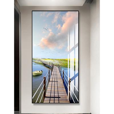 China Modern Hallway Living Room Hallway Entrance Decoration Porch Vertical Crystal Painting for sale