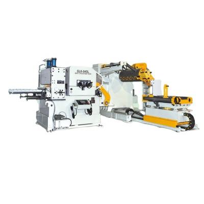 China Building material shops 0.6-6.0mm decoiler, stator, 1 series GLK4 model NC servo driver 3, as steel sheet strip coil roll feeding machine for sale