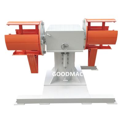 China Building material stores high quality non-motorized double decoiler MTD series, as double leader (two leader) decoiler uncoiler machine for steel sheet coils for sale