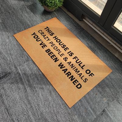 China Washable Funny Mat For The Front Door This House Is Full Of Crazy People And Animals You've Been Mats Outdoor Carpet Hallway Warned for sale