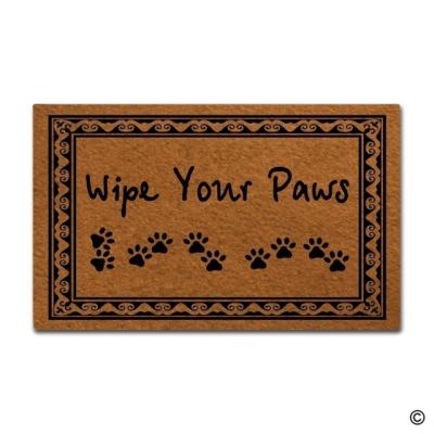 China Anti Slip Door Mat Rugs Doormat For Entrance Kitchen Dog House Outdoor Indoor Rubber Washable Paw Funny Words Go Away for sale