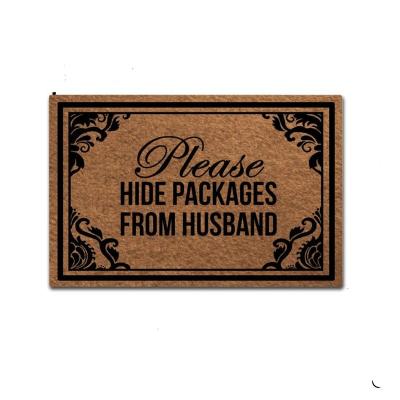 China Funny Door Mat Entrance Floor Mat Decorative Mat Washable Mat Machine Washable - Please Hide Husband Packets for sale