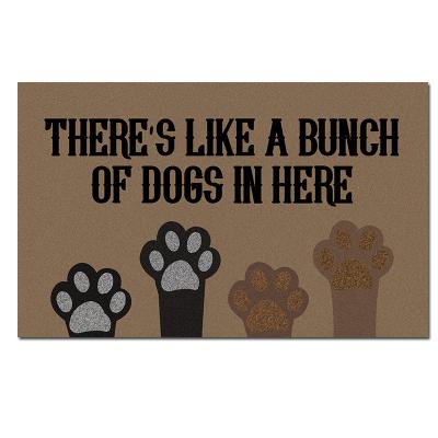 China Washable Entrance Mat There Is, Like A Bunch Of Dogs In Door Mat Non-Slip Doormat Machine Washable Indoor Outdoor Non-Woven Fabric Here for sale