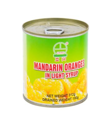 China 312g tangerine canned by hot sale canned in light syrup for sale