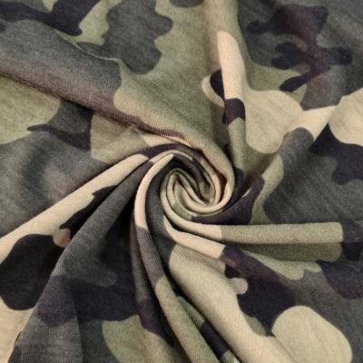 China Stretch Custom digital print animal camouflage print DTY BRUSH PRINT fabric for fashion clothes for sale