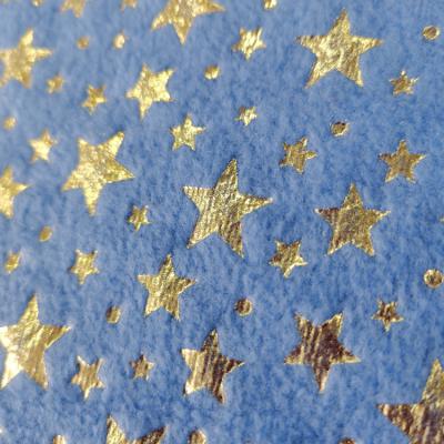 China DIMENSIONAL Economic muti-process fabric all polyester foil stamping plain dyed fleece fabric for sale