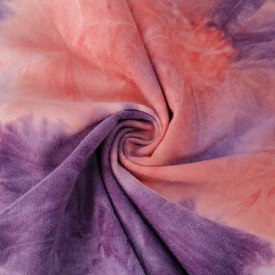 China Stretch Chinese factory make to order tie-dye 210gsm knitted french terry fabric  fabric for hoodies for sale