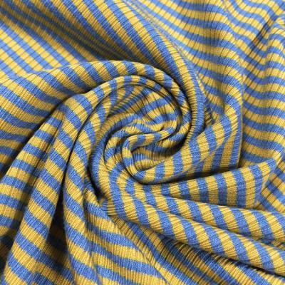 China Stretch 65%T 30%R 5%SP rib stripe polyester rayon knit fabric TR fabric for sweater for sale