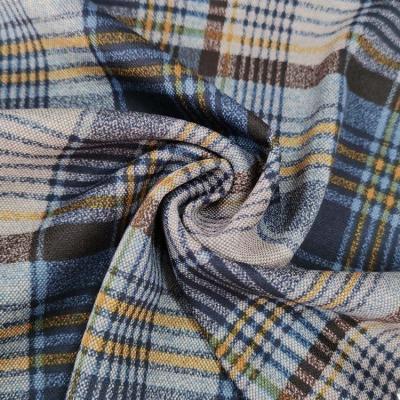 China Stretch Fashion and popular rayon nylon spandex knitted Checks ponte roma fabric for sale