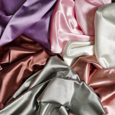 China Stretch 2022 Hot Soft silk fabric satin Reliable Quality Colorful Bright Satin Polyester Fabrics for top Dress for sale