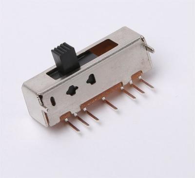 China PCB DIP Soldering SPDT Slide Switch 1 Pole 6 Position SS16D03 for sale