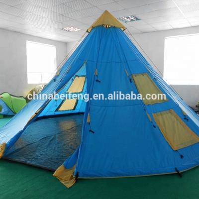 China High quality diy 12 person fiberglass camping teepee tent custom design for sale