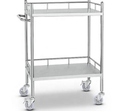 China Stainless Steel Hospital Furniture Trolley Rolling Record Trolley With Drawers Hospital Trolley for sale