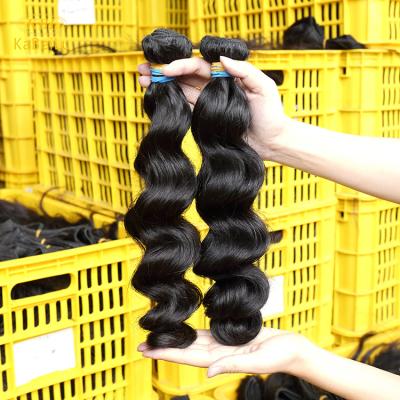 China High quality loose wave 5A scrunchie hair, double pulled full cuticle derun hair for sale