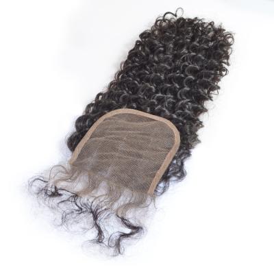 China Kinky Curly KBL Brazilian Hair 4x4 Three Part Lace Closure, Virgin Brazilian Kinky Curly Hair 3 Bundles With Closure, Remy Kinky Curly Closure for sale