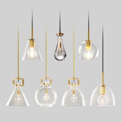 China Zhongshan Chandelier Factory Hand Wholesale Postmodern Blown Glass Shade Simple Hanging Pendant Lights Lamps For Kitchen Island for sale