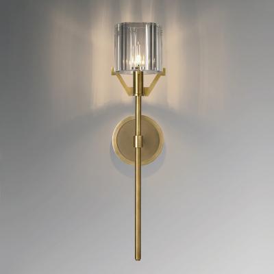 China Factory Direct Sale Restoration Lighting Post Modern Luxury Hardware Crystal Wall Light Sconces Brass Lamps For Home for sale