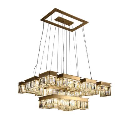 China New high-end European duplex hotel atmosphere post-modern luxury building mid floor chandelier living room glass pendant light for sale