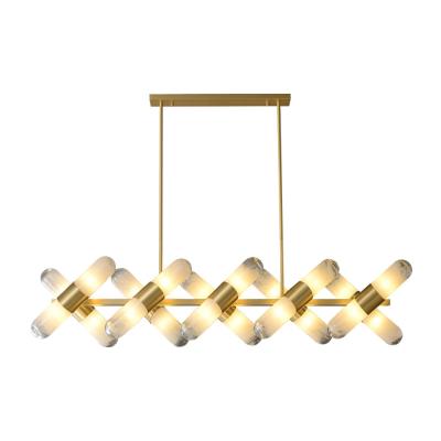 China Manufacturer Wholesale 20 Length Adjustable Lighting Dining Room Linear Chandelier for Rectangle Restaurant Table for sale