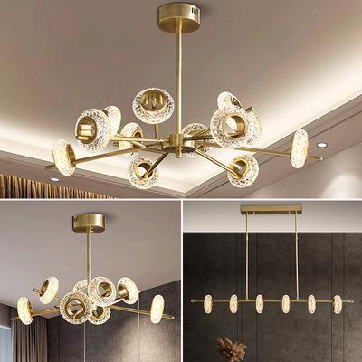 China Post-modern post-modern luxury creative glass Art Aluminum Brass Copper Living room bedroom dining room donut chandelier and pendant light for sale