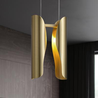 China New Simple Design Personality Minimalist Chinese Gold Bedside Living Room Chandelier Minimalism Brass Chandeliers and Pendant Lights for sale