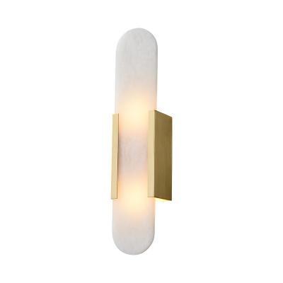 China Postmodern Zhongshan Lighting Factory Hotel Marble LED Wall Lamp Copper Decoration Modern Indoor Wall Sconce Light for sale