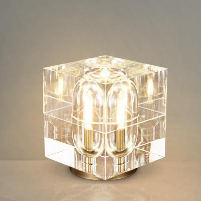 China Hot Selling Post-modern Restaurant Crystal Diamond Table Desk Lamps Light Modern Luxury for Hotel Home for sale