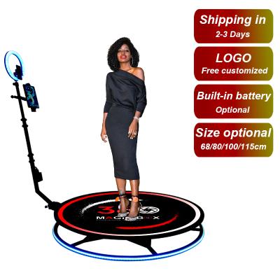 China DHL Part Fast Shipped 48h Selfie Mirror Magic 360 Photo Booth Auto Slow Rotating 360 Photo Booth With Ring Light for sale